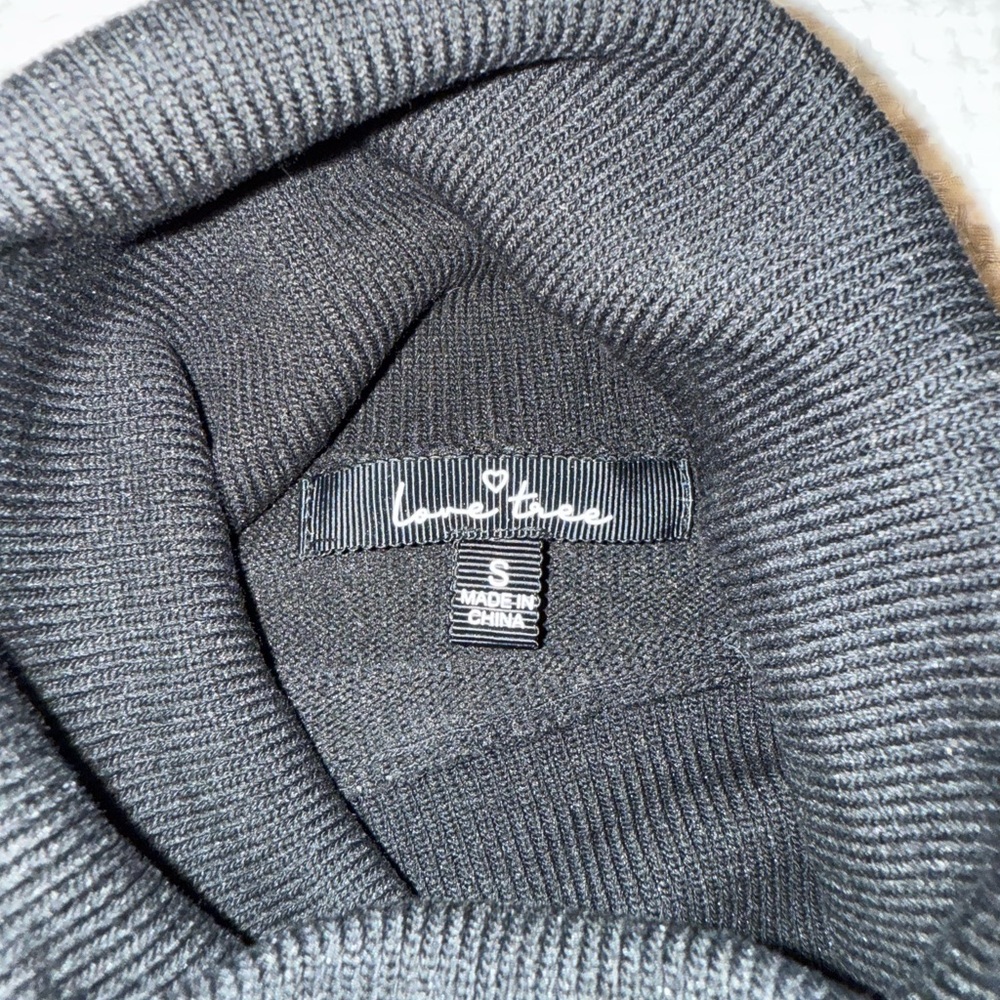 Love Tree Black Turtleneck Sweater with Sheer Sleeves - size small - Picture 4 of 5